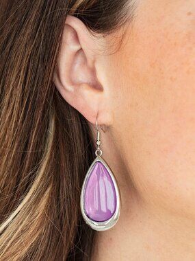 Paparazzi Jewelry Accessories - A World To SEER - Purple Earrings - Vintage